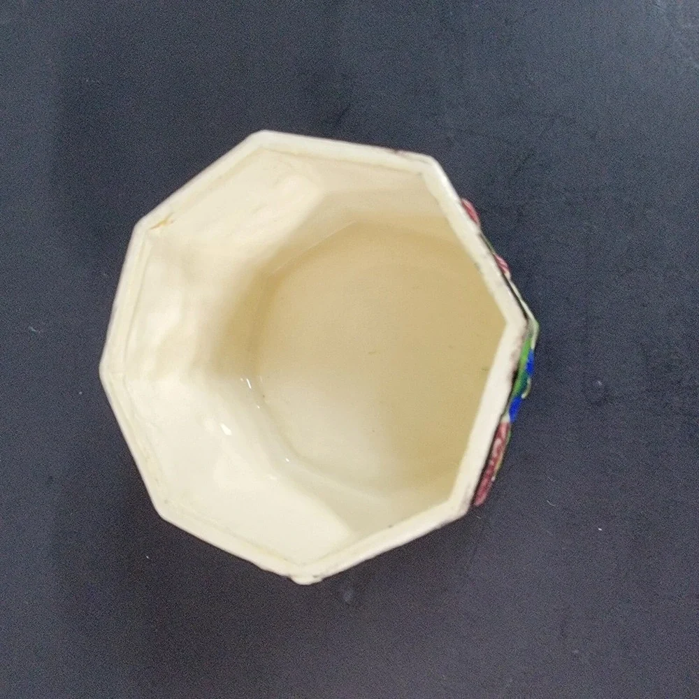 VINTAGE JAMAKATA Y. K. JAR FLOWER MOTIF‎ DECOR MADE IN JAPAN Missing Lid